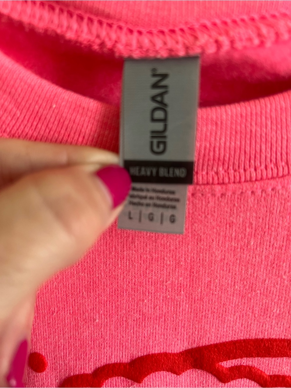 Gildan Heavy Blend Puff Print Santa Graphic Santa Crewneck Sweatshirt - Picture 4 of 4